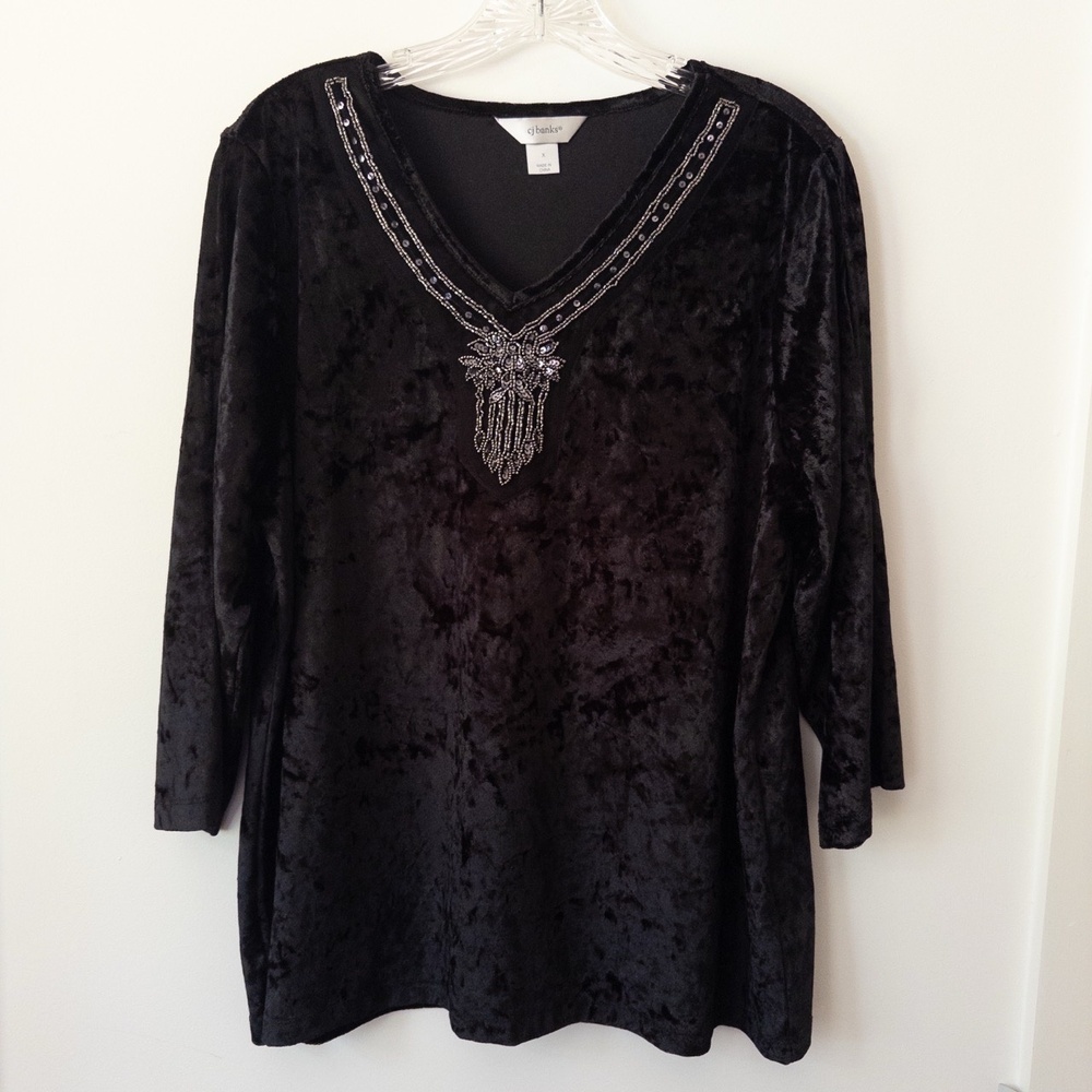 Goth Black‎ Velvet Tunic Top 1X Witchy Dark Romantic Open Sleeve Whimsigoth Ren